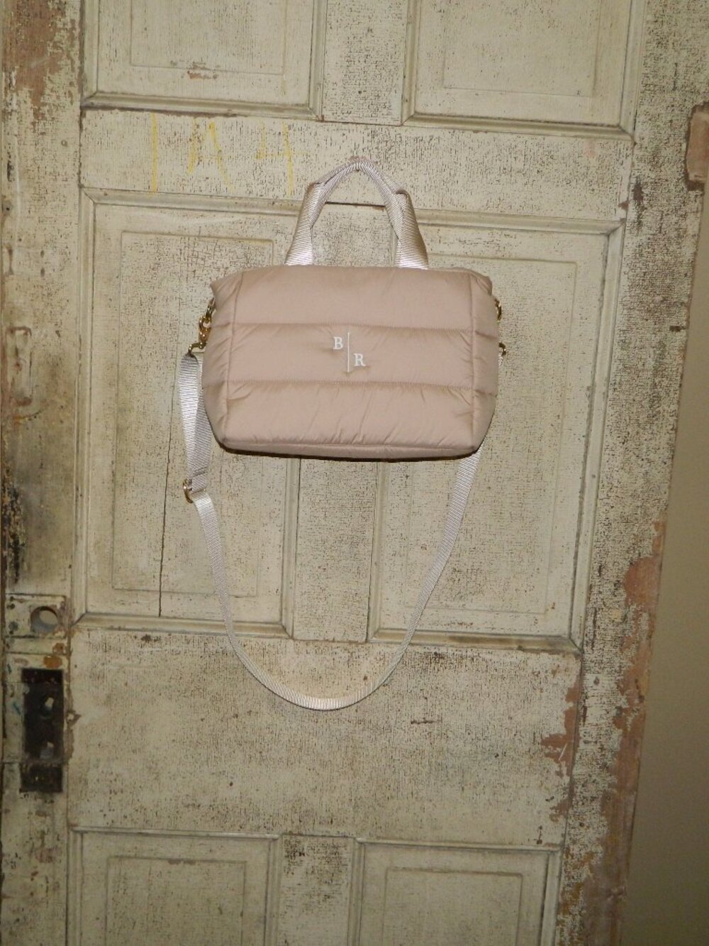 Mark & Graham Lightweight Puffer Convertible Tote B/R Mono